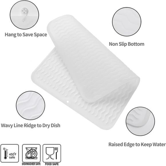 Silicone DishDrying Mat for Multiple Usage,Easyclean,Eco-friendly,Heat-resistant - Picture 3 of 7